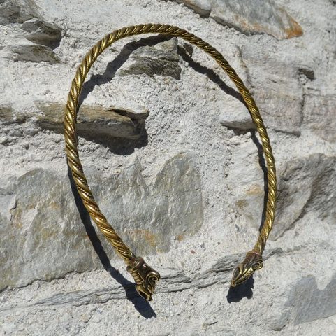DREKI, NORSE DRAGON, BRASS TORC