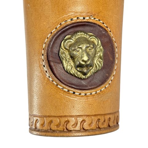 GLADIATOR - LION'S HEAD, LEATHER BRACERS