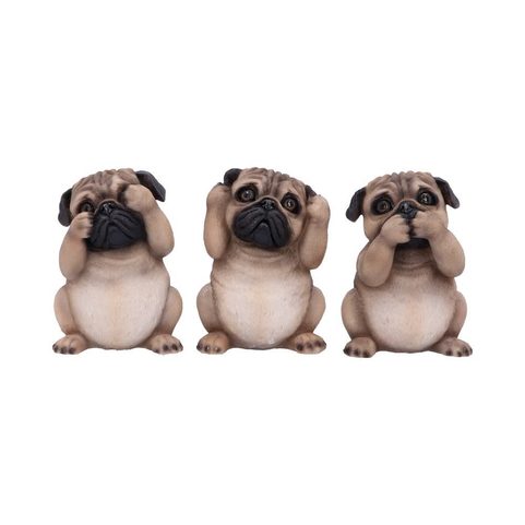 THREE WISE PUGS 8.5CM