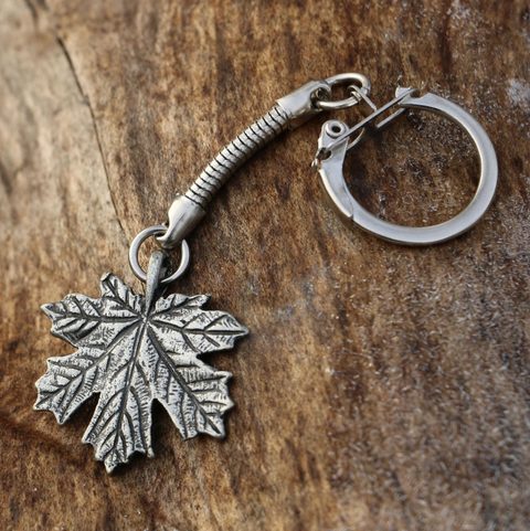 MAPLE LEAF, ZINC, KEY RING