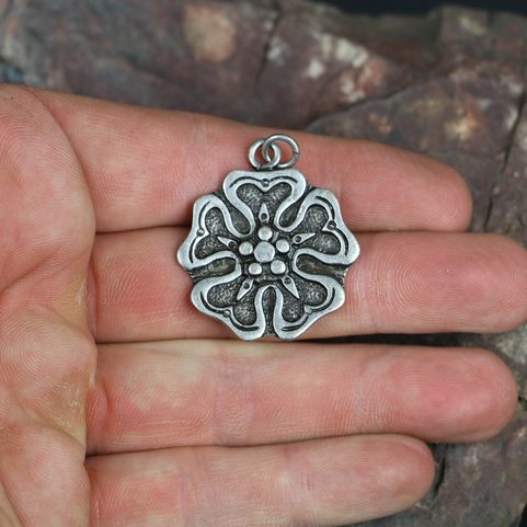 ROSE, HOUSE OF ROSENBERGS, PENDANT, ZINC, ANTIQUE SILVER