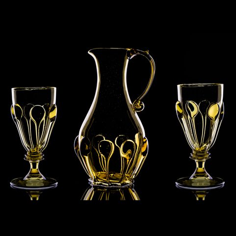 PERCHTA, SET OF MEDIEVAL GLASS 2 + 1