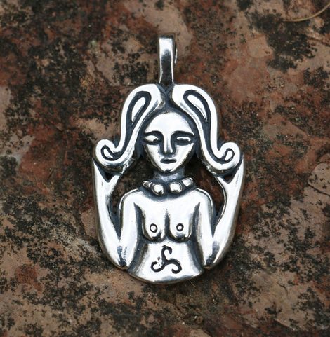 CELTIC GODDESS, SILVER PENDANT
