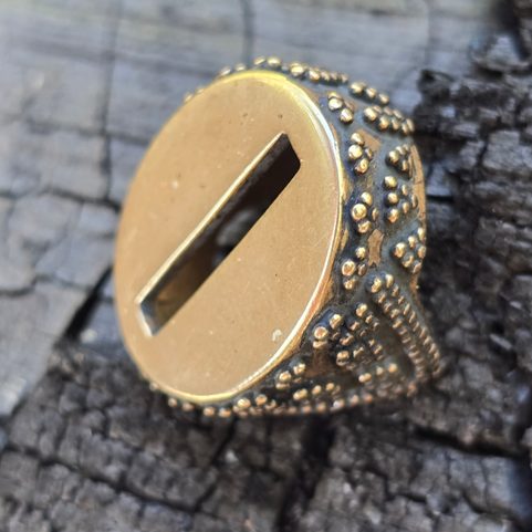 KNIFE GUARD - VIKING KNIFE BOLSTER, BRONZE