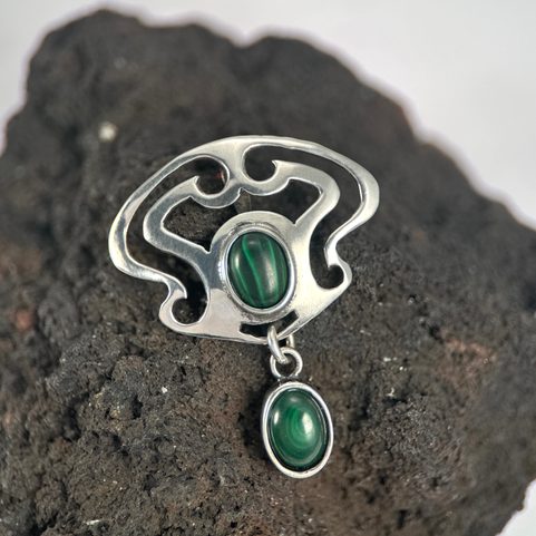 PARIS, MALACHIT, SILBER-ANHÄNGER AG 925