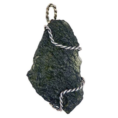 MUSA, COLLIER - MOLDAVITE, ARGENT 925/1000