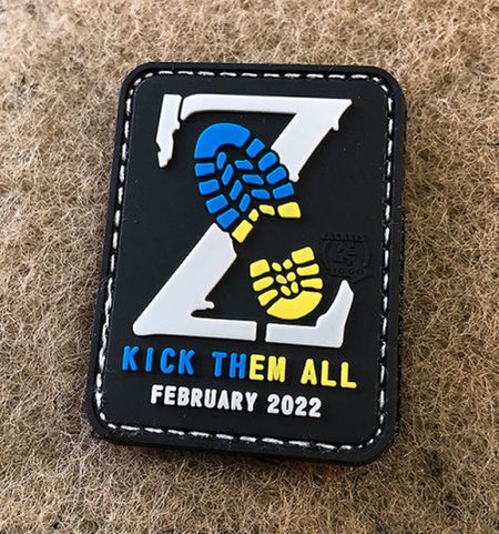 KICK THEM ALL, STATEMENT PATCH, UKRAINE COLORS, JTG 3D RUBBER PATCH