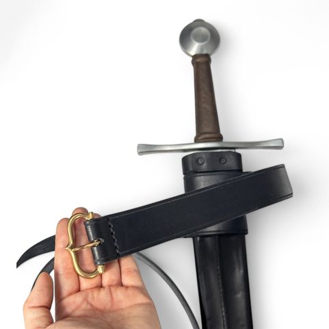 LEATHER SCABBARD FOR ONE-HANDED SWORD, BLACK