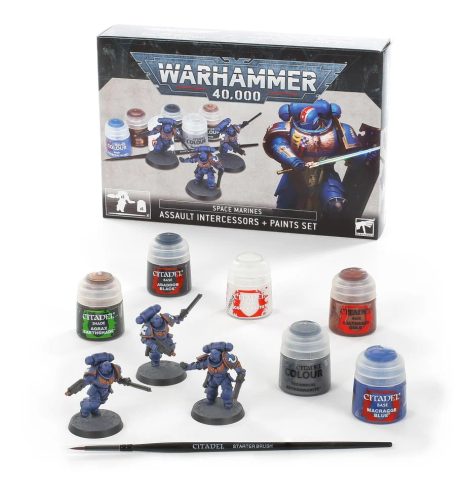 WARHAMMER SPACE MARINES: ASSAULT INTERCESSORS + PAINTS SET