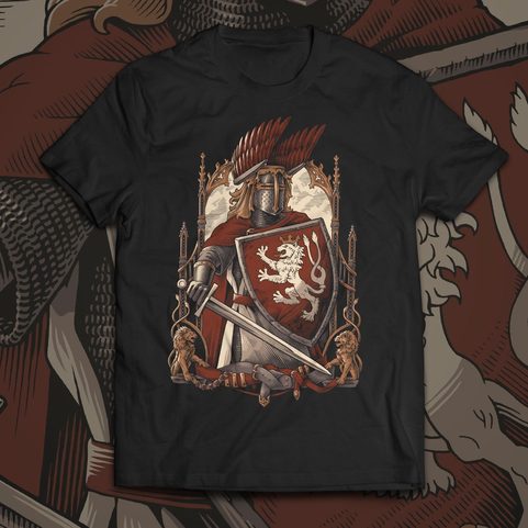 KING IRON AND GOLDEN - PŘEMYSL OTAKAR II., MEN'S T-SHIRT, BLACK