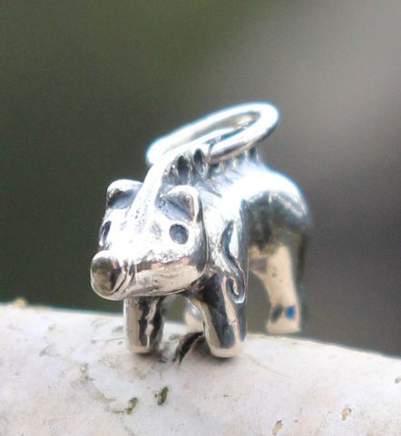 CELTIC BOAR, TABOR, BOHEMIA, PENDANT, STERLING SILVER