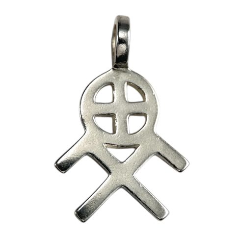 SUN AND HEAVENLY HORSES SYMBOL, SILVER PENDANT