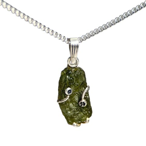 LIBRA, NECKLACE - MOLDAVITE, SILVER 925/1000