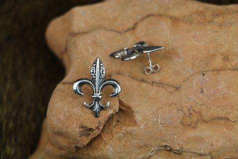 FLEUR DE LIS SILVER EARRINGS