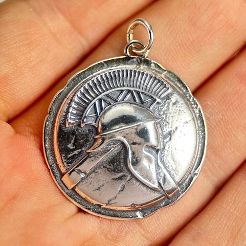 SPARTA, SPARTANISCHER KRIEGER, ANHÄNGER, SILBER 925