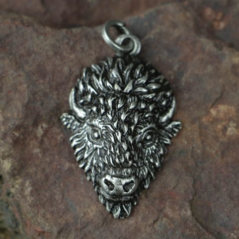 TATANKA - BISON ZINC PENDANT, ANTIQUE SILVER