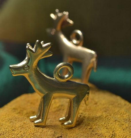 CELTIC STAG PENDANT, LA TENE, OPPIDUM STRADONICE, REPLICA, BRONZE