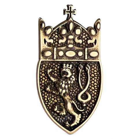 ST. WENCESLAS CROWN - CZECH LION, PENDANT, BRONZE