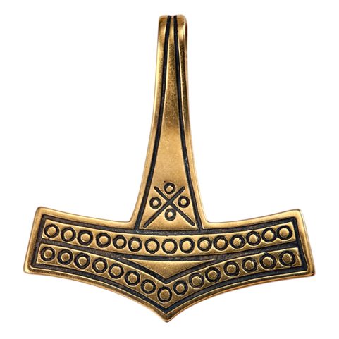 LARGE THOR'S HAMMER, ROMERSDAL, DENMARK, BRONZE, PENDANT