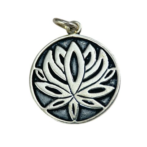SACRED LOTUS FLOWER, SILVER PENDANT