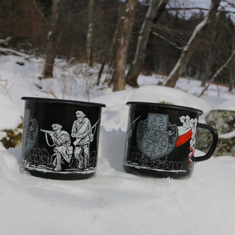LÉGION TCHÉCOSLOVAQUE TASSE EN ÉTAIN, MUG ÉMAILLÉ