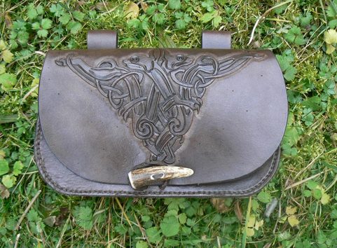 BAG WITH A CELTIC SYMBOL - HAND CARVED