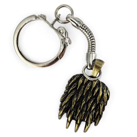 BEAR PAW KEYCHAIN, ZINC OLD BRASS
