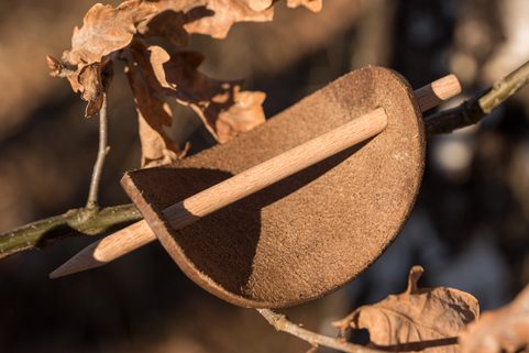 PLATAN LEATHER HAIR CLIP, BROWN
