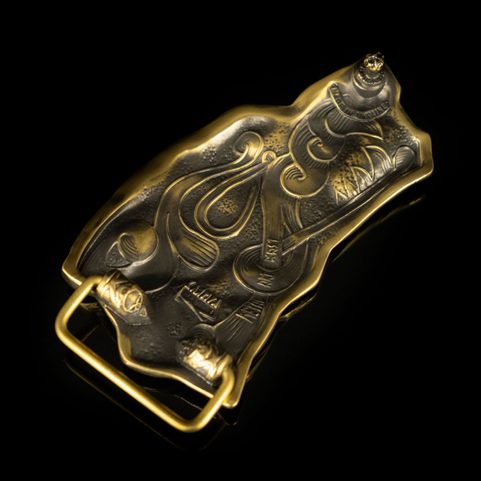 GREY WOLF, BELT BUCKLE, BRASS
