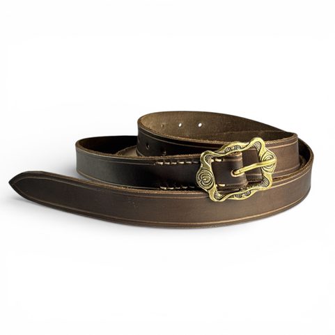 RENAISSANCE LEATHER BELT, BROWN