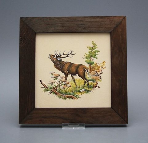 DEER, CERAMIC PICTURE 20X20CM