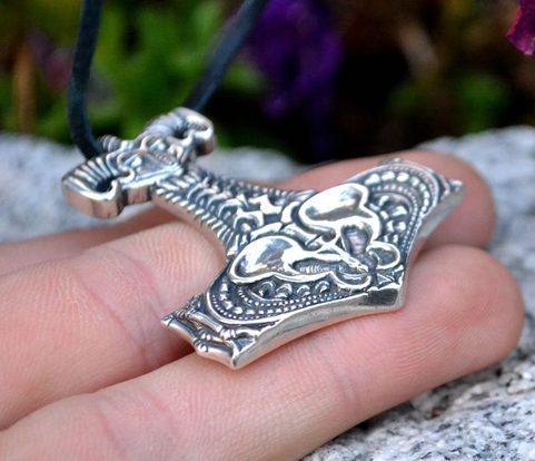 NECRO-ORGANIC THOR'S HAMMER BY WULFLUND, SILVER 925, 14 G