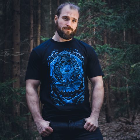 CELTIC OWL, MEN'S T-SHIRT, COLOURED