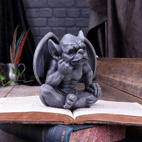 LAVERNE DARK BLACK GROTESQUE GARGOYLE FIGURINE