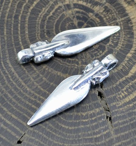VENDEL SPEAR WITH BEAR, STERLING SILVER PENDANT