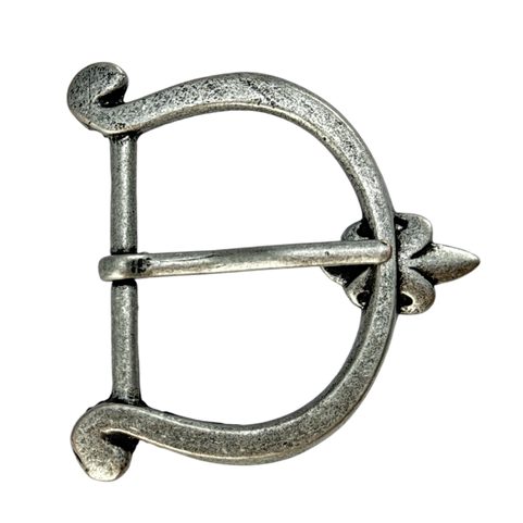 FLEUR DE LIS BELT BUCKLE, MIDDLE AGES - ZINC