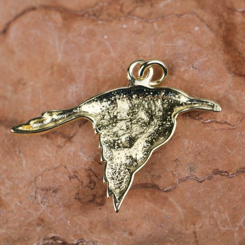 CORVUS - CELTIC CROW PENDANT GOLD PLATED