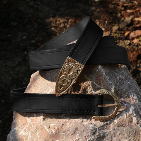 VIKING BELT, BORRE BEAST, LEATHER BRONZE BLACK