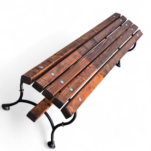 CHATEAU PARK SEAT, CAST IRON ART NOUVEAU