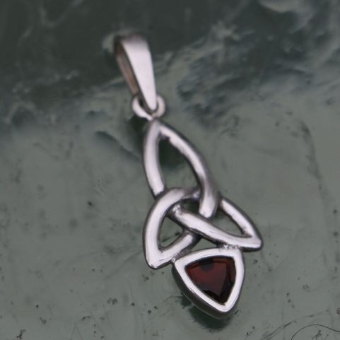 KIRA - BOUCLES D'OREILLES, GRENAT, ARGENT