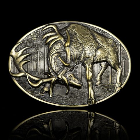 CERF, BOUCLE DE CEINTURE, LAITON