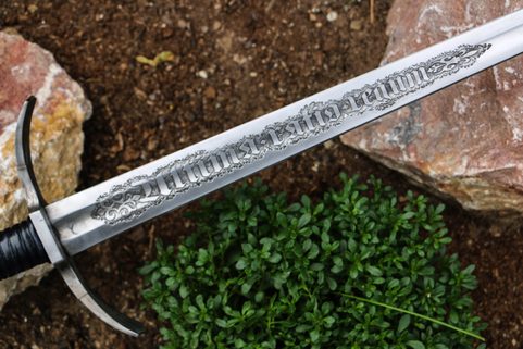 ULTIMA RATIO REGUM ETCHED SINGLE HANDED SWORD FULL TANG