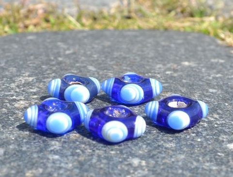 CELTIC HANDMADE GLASS BEAD, MUSEUM REPLICA V8