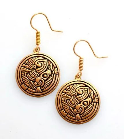 GRIPPING BEAST - VIKING EARRINGS, BRONZE