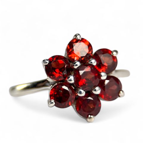 ROSA, RING, GARNET SILVER 925/1000
