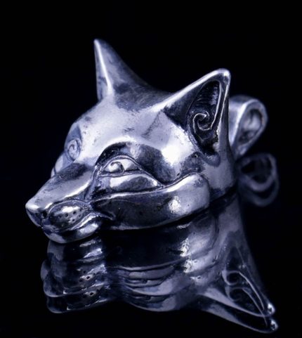 CELTIC FOX, HEAD, PENDANT, STERLING SILVER