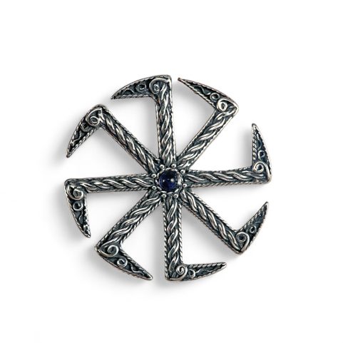 KOLOVRAT, SLAWISCHES SYMBOL DER SONNE, ANHÄNGER, SILBER 925