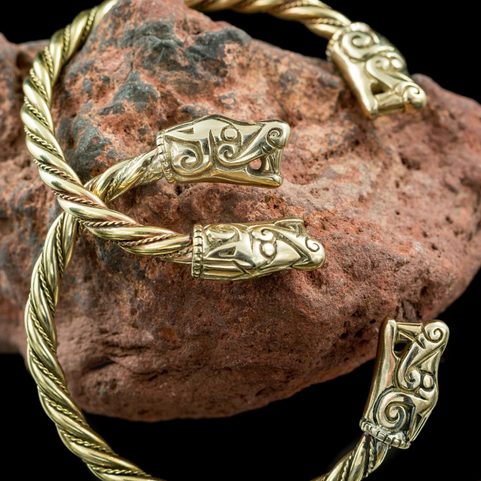 VIKING WOLF, BRACELET FROM BURG, SWEDEN, BRONZE