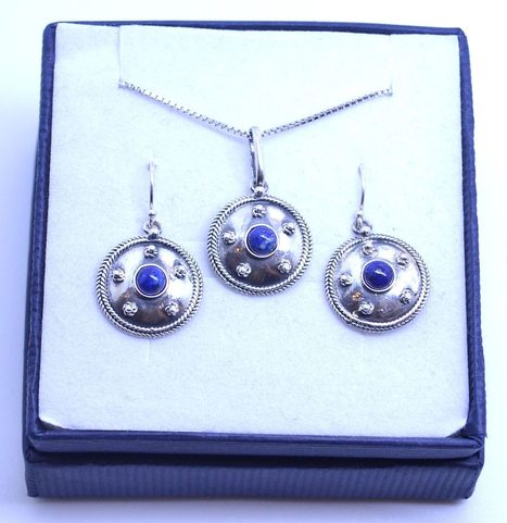 ANTICA ROMA, STERLING SILVER EARRINGS WITH A GEM
