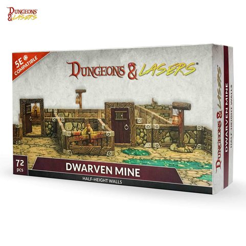 DUNGEONS & LASERS: DWARVEN MINE - HALF-HEIGHT WALLS